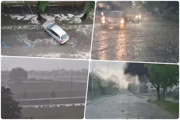 APOKALIPTIČNE SCENE U HRVATSKOJ: Kiša lije kao iz kabla, tlo se zabelelo od leda, a automobili PLIVAJU PO ULICI (FOTO/VIDEO)